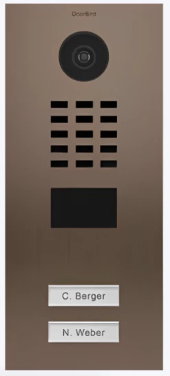 DoorBird MDU IP Video Door Intercom For 2 Tenants, 2 Buttons, Bronze-Finish