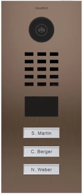 DoorBird MDU IP Video Door Intercom For 3 Tenants, 3 Call Buttons, Bronze-Finish 1 DoorBird MDU IP Video Door Intercom For 3 Tenants, 3 Call Buttons, Bronze-Finish