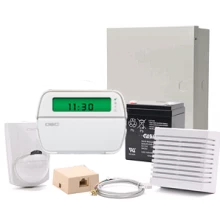 DSC Alarm Starter Kit, 8-32 Zone Panel With PK5501 Keypad, PIR, Battery, Siren (KIT32POWER5NT)